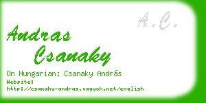andras csanaky business card